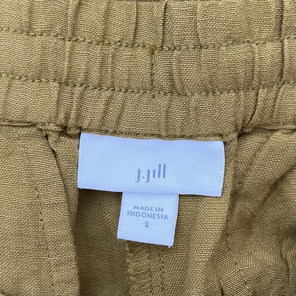 J Jill Womens Linen Blend Drawstring Ankle Pants Size S Mustard Coastal Vacay - Picture 6 of 8